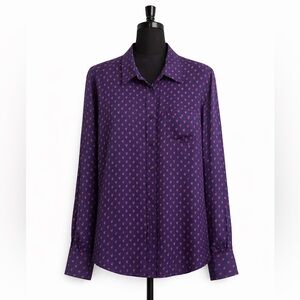 Equipment 100% silk shirt, navy with paisley pattern
